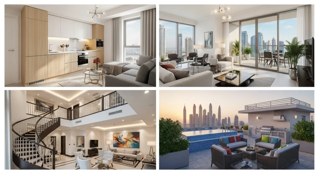 Luxe appartement balkon met uitzicht in Dubai