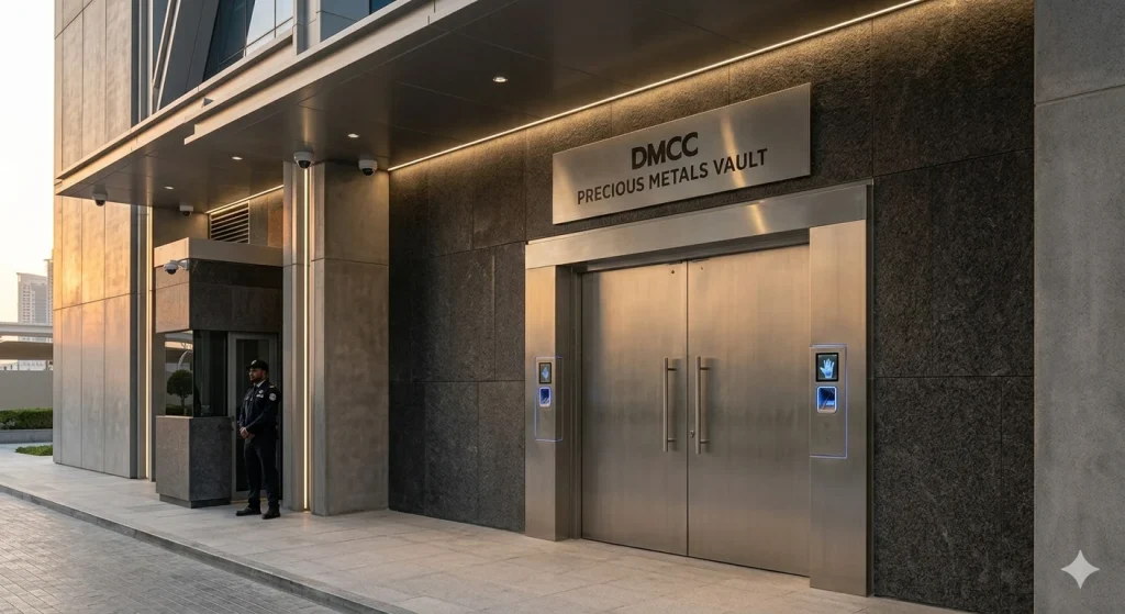 Entrance to the DMCC Precious Metals Vault in Dubai.