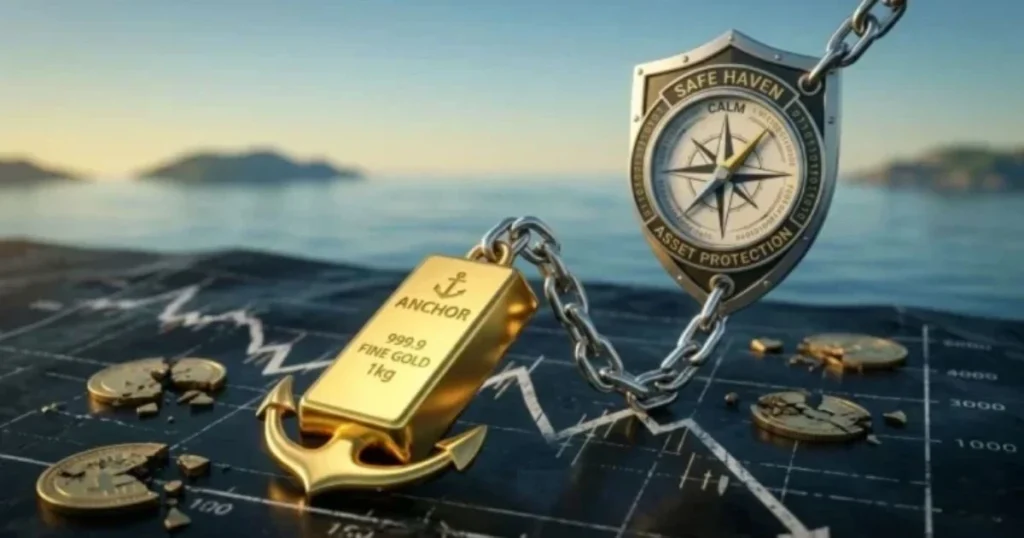Het bevat het hoofdzoekwoord asset-backed goud investering VAE en de relevante term vermogensbescherming.