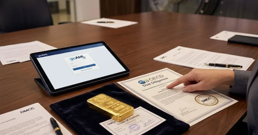 Goud Trade Finance Dubai Compliance - Verantwoorde inkoop, AML en KYC procedures voor transparante goudfinanciering in Dubai.